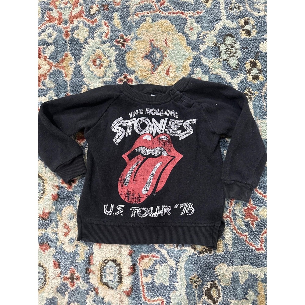 The Rolling Stones Sweatshirt Kids 18M Black US Tour 78 Graphic EUC